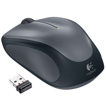 Egér, vezeték nélküli, optikai, USB, LOGITECH M235, szürke