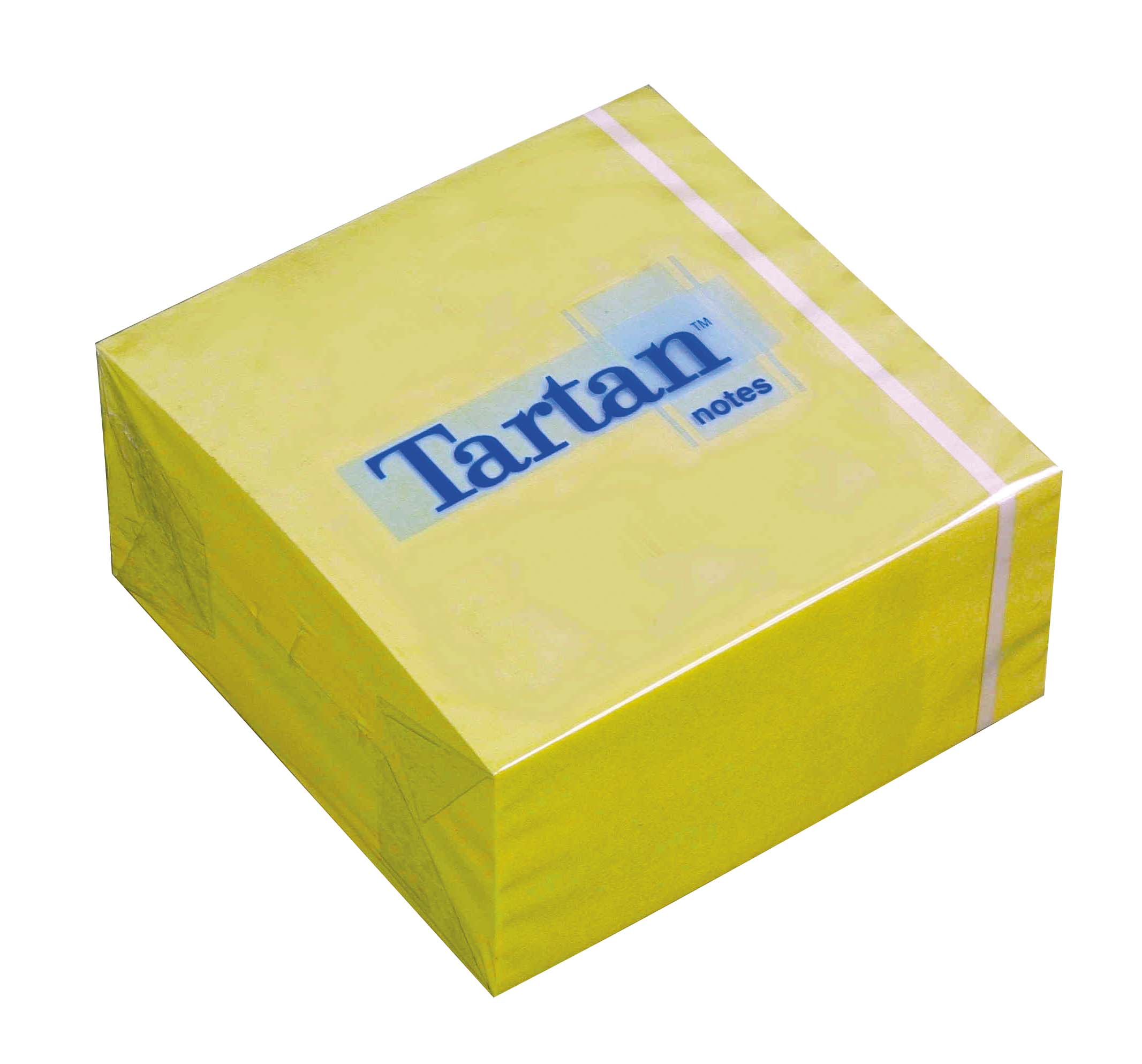 Öntapadó jegyzettömb, 76x76 mm, 400 lap, TARTAN, sárga