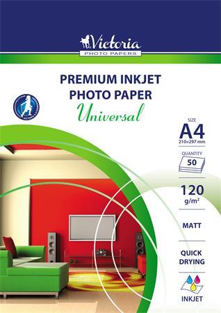 Fotópapír, tintasugaras, A4, 120 g, matt, VICTORIA PAPER Universal
