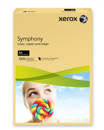 Másolópapír, színes, A4, 160 g, XEROX Symphony, vajszín (közép)