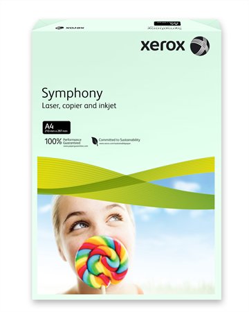 Másolópapír, színes, A4, 160 g, XEROX Symphony, világoszöld (pasztell)