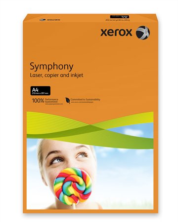 Másolópapír, színes, A4, 80 g, XEROX Symphony, narancs (intenzív)