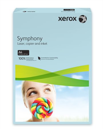 Másolópapír, színes, A4, 80 g, XEROX Symphony, kék (közép)