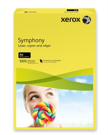 Másolópapír, színes, A4, 160 g, XEROX Symphony, sötétsárga (intenzív)