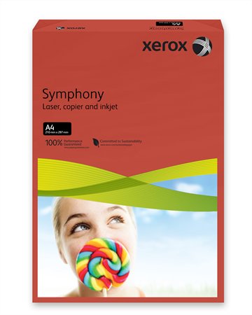 Másolópapír, színes, A4, 160 g, XEROX Symphony, sötétpiros (intenzív)