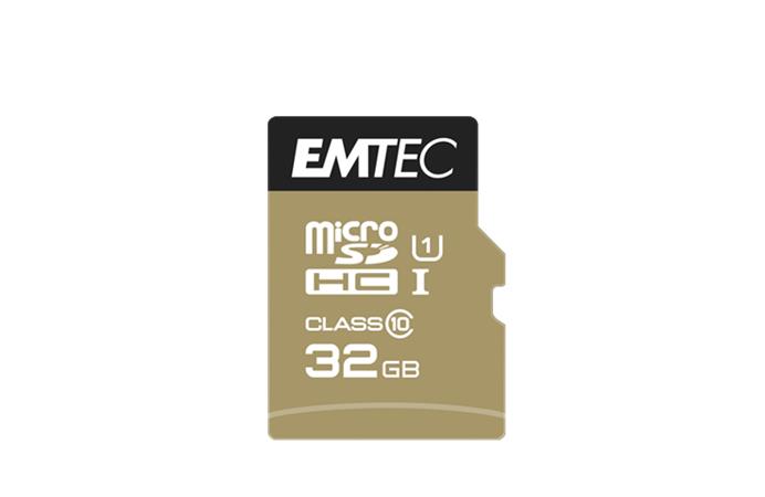 Memóriakártya, microSDHC, 32GB, UHS-I/U1, 85/20 MB/s, adapter, EMTEC Elite Gold