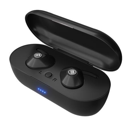 Fülhallgató, vezeték nélküli, Bluetooth 5.0, mikrofonnal, MAXELL Mini Duo, fekete