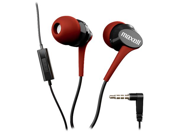 Fülhallgató, mikrofonnal, MAXELL Fusion+, piros-fekete