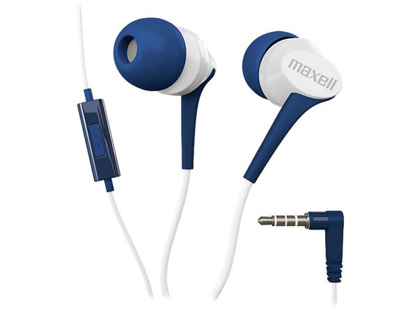 Fülhallgató, mikrofonnal, MAXELL Fusion+, fehér-kék