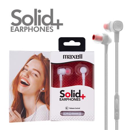 Fülhallgató, mikrofonnal, MAXELL Solid+, fehér