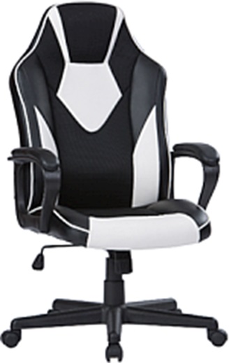 Newdale gamer szék | mesh és műbőr borítás | műanyag lábkereszt | design görgők | fekete-fehér