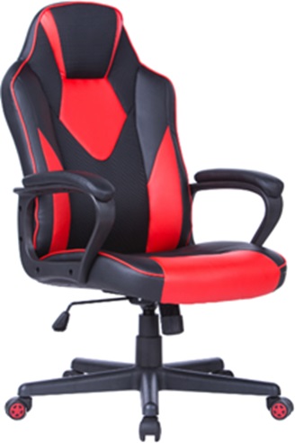 Newdale gamer szék | mesh és műbőr borítás | műanyag lábkereszt | design görgők | fekete-piros