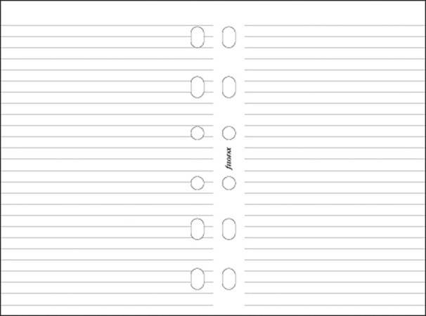 Kalendárium betét, jegyzetlap, pocket méret, vonalas, FILOFAX, fehér
