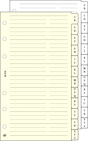 Kalendárium betét, telefonregiszter, M, SATURNUS, chamois