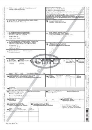 Nyomtatvány, nemzetközi fuvarlevél, 6 példány, A4, VICTORIA PAPER CMR
