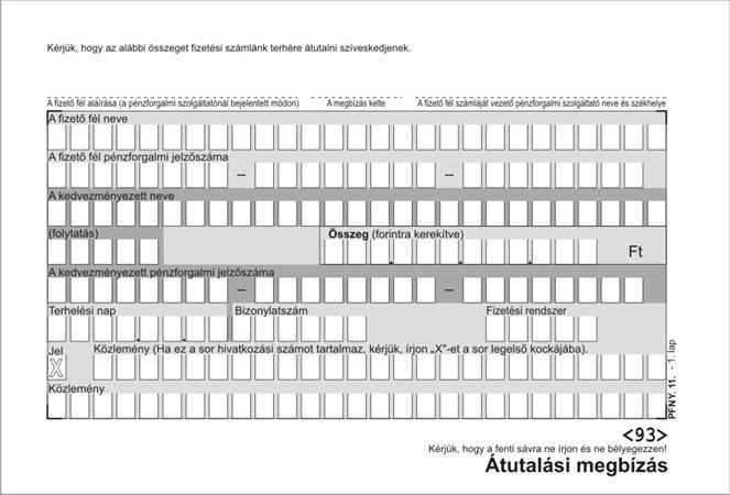 Nyomtatvány, átutalási megbízás, kézi, 500x2, A6, VICTORIA PAPER PFNY 11