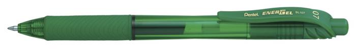 Zseléstoll, 0,35 mm, nyomógombos, PENTEL EnerGelX BL107, zöld