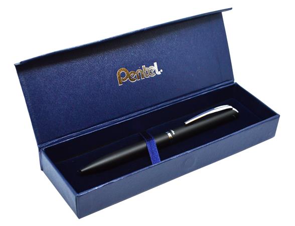 Rollertoll, 0,35 mm, rotációs, fekete tolltest, PENTEL EnerGel BL-2007 kék