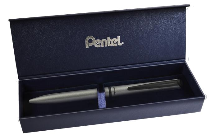 Rollertoll, 0,35 mm, rotációs, matt ezüst tolltest, PENTEL EnerGel BL-2507 kék