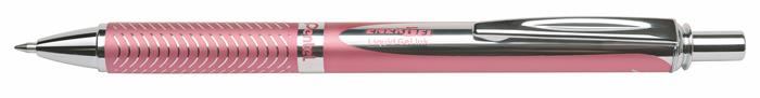 Rollertoll, 0,35 mm, nyomógombos, rózsaszín tolltest, PENTEL EnerGel BL-407 kék