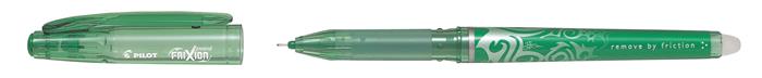 Rollertoll, 0,25 mm, tűhegyű, törölhető, kupakos, PILOT Frixion Point, zöld