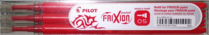 Rollertoll betét, 0,25 mm, tűhegyű, törölhető, PILOT Frixion Point, piros