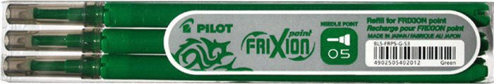 Rollertoll betét, 0,25 mm, tűhegyű, törölhető, PILOT Frixion Point, zöld