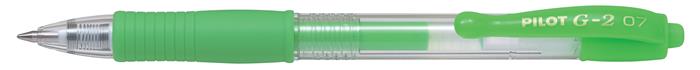 Zseléstoll, 0,37 mm, nyomógombos, PILOT G-2 Neon, zöld