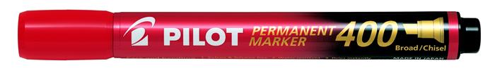 Alkoholos marker, 1,5-4 mm, vágott, PILOT Permanent Marker 400, piros