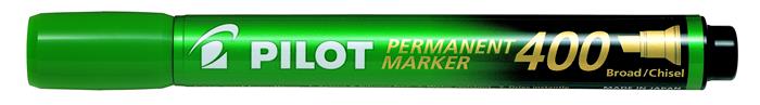Alkoholos marker, 1,5-4 mm, vágott, PILOT Permanent Marker 400, zöld