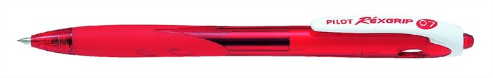 Golyóstoll, 0,27 mm, nyomógombos, PILOT Rexgrip, piros
