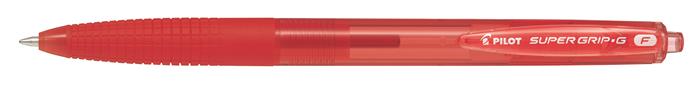 Golyóstoll, 0,22 mm, nyomógombos, PILOT Super Grip G, piros