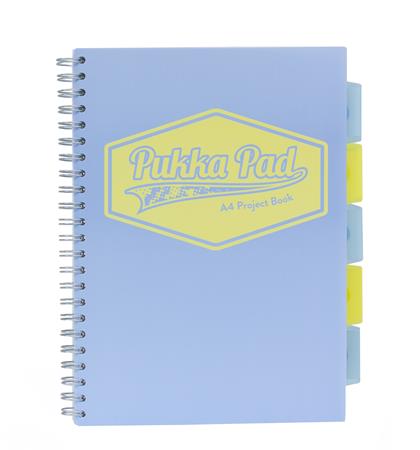 Spirálfüzet, A4, vonalas, 100 lap, PUKKA PAD Pastel project book, vegyes szín