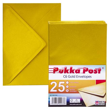 Boríték, C6, szilikonos, PUKKA PAD Gold, arany