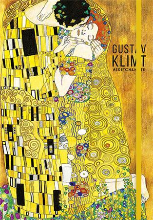 Skiccfüzet, A5, pontrácsos, 80 lap, keményfedeles, SHKOLYARYK, Klimt&Van Gogh, vegyes