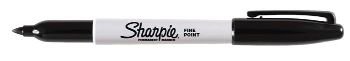 Alkoholos marker, 1 mm, kúpos, SHARPIE Fine Point, fekete