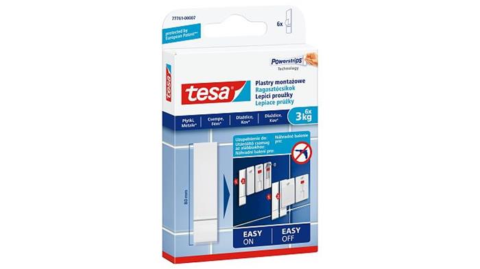 Ragasztócsíkok, utántöltő, TESA Powerstrips®, sima felületekre