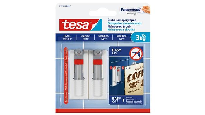 Akasztócsavar, öntapadó, állítható, TESA Powerstrips®, sima felületre