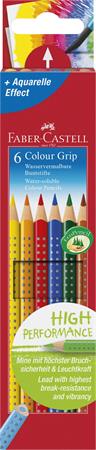 Színes ceruza készlet, háromszögletű, FABER-CASTELL Grip 2001, 6 különböző szín
