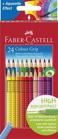 Színes ceruza készlet, háromszögletű, FABER-CASTELL Grip 2001, 24 különböző szín