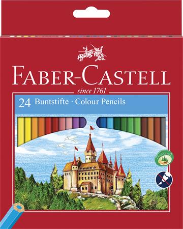 Színes ceruza készlet, hatszögletű, FABER-CASTELL Classic, 24 különböző szín