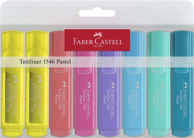 Szövegkiemelő készlet, 1-5 mm, FABER-CASTELL 1546 Pastel, 8 különböző szín