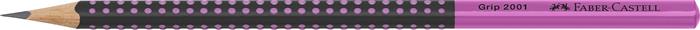 Grafitceruza, HB, háromszögletű, FABER-CASTELL Grip 2001, fekete,rózsaszín