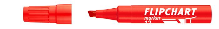 Flipchart marker, 1-4 mm, vágott, ICO Artip 12, piros