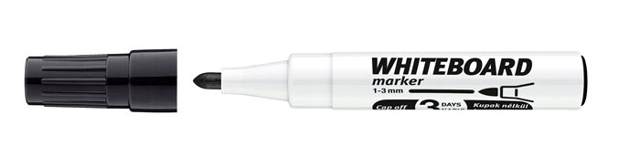 Tábla- és flipchart marker, 1-3 mm, kúpos, ICO Plan, fekete