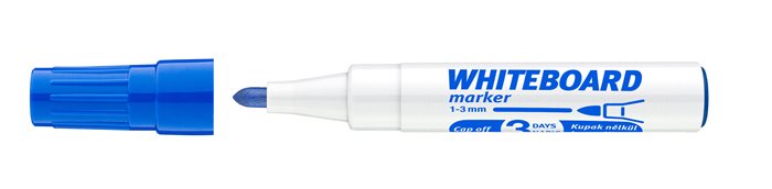 Tábla- és flipchart marker, 1-3 mm, kúpos, ICO Plan, kék