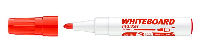 Tábla- és flipchart marker, 1-3 mm, kúpos, ICO Plan, piros