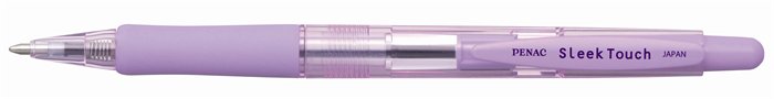 Golyóstoll, 0,7 mm, nyomógombos, lila tolltest, PENAC SleekTouch, kék