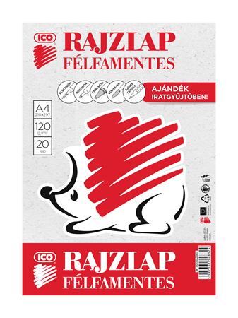 Rajzlap, félfamentes, A4, 120 g/m2, ICO Süni