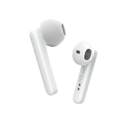 Fülhallgató, TWS vezeték nélküli, Bluetooth 5.0, TRUST Primo, fehér